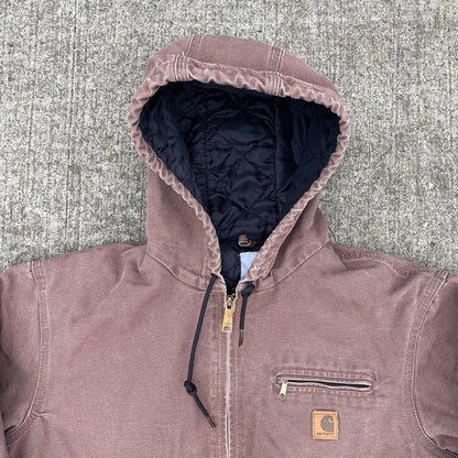 Pre-Owned Vintage Carhartt Faded Brown Hooded Jacket Extra Large