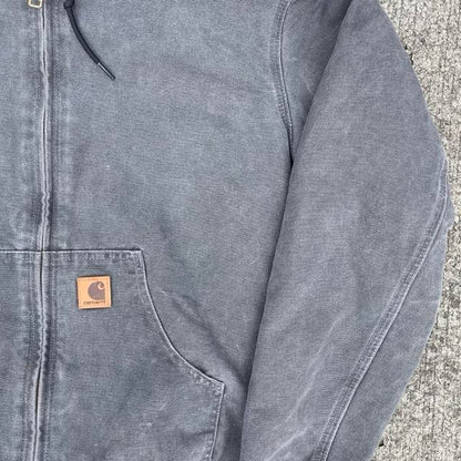 Pre-Owned Vintage Carhartt Faded Grey Hooded Jacket Extra Large