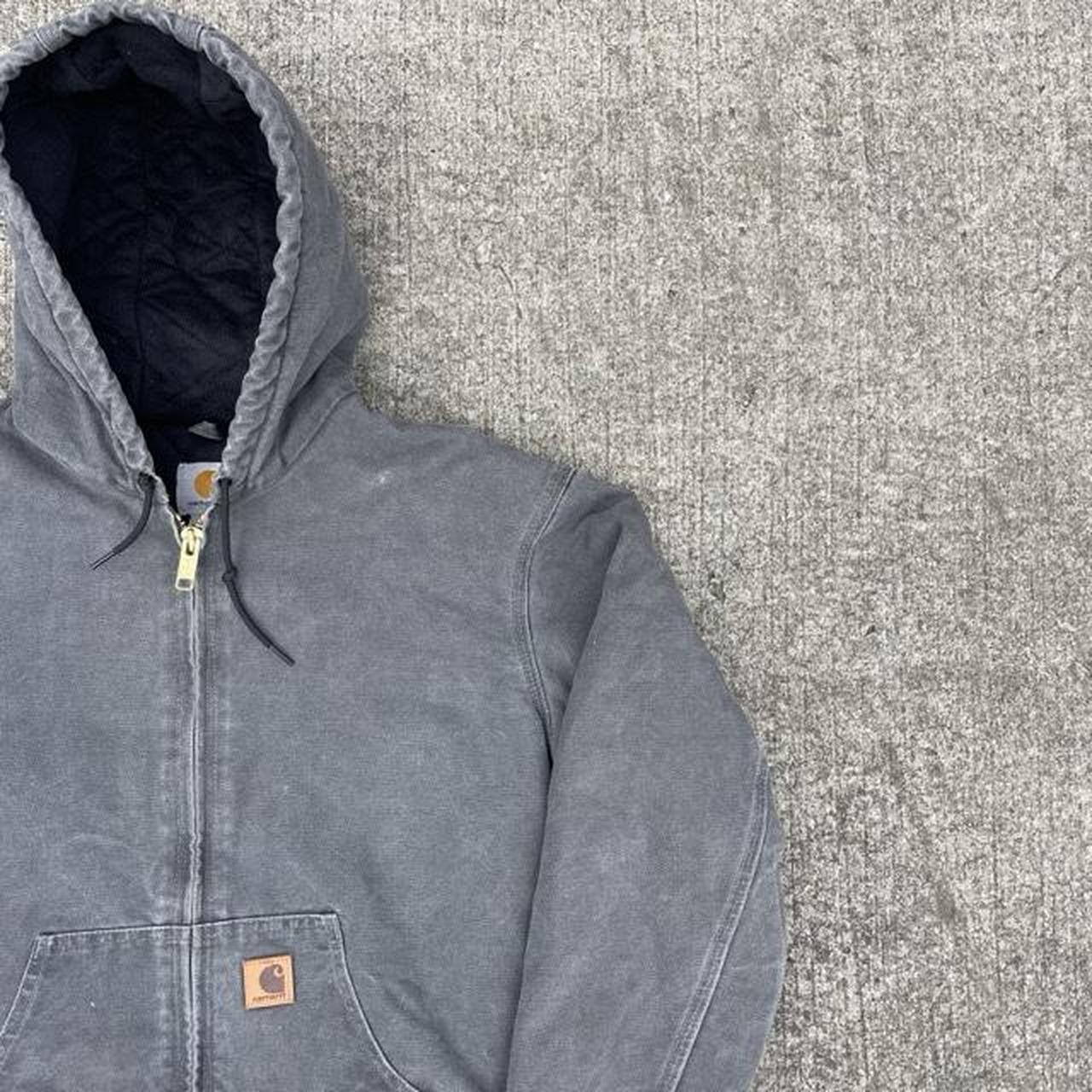 Pre-Owned Vintage Carhartt Faded Grey Hooded Jacket Extra Large