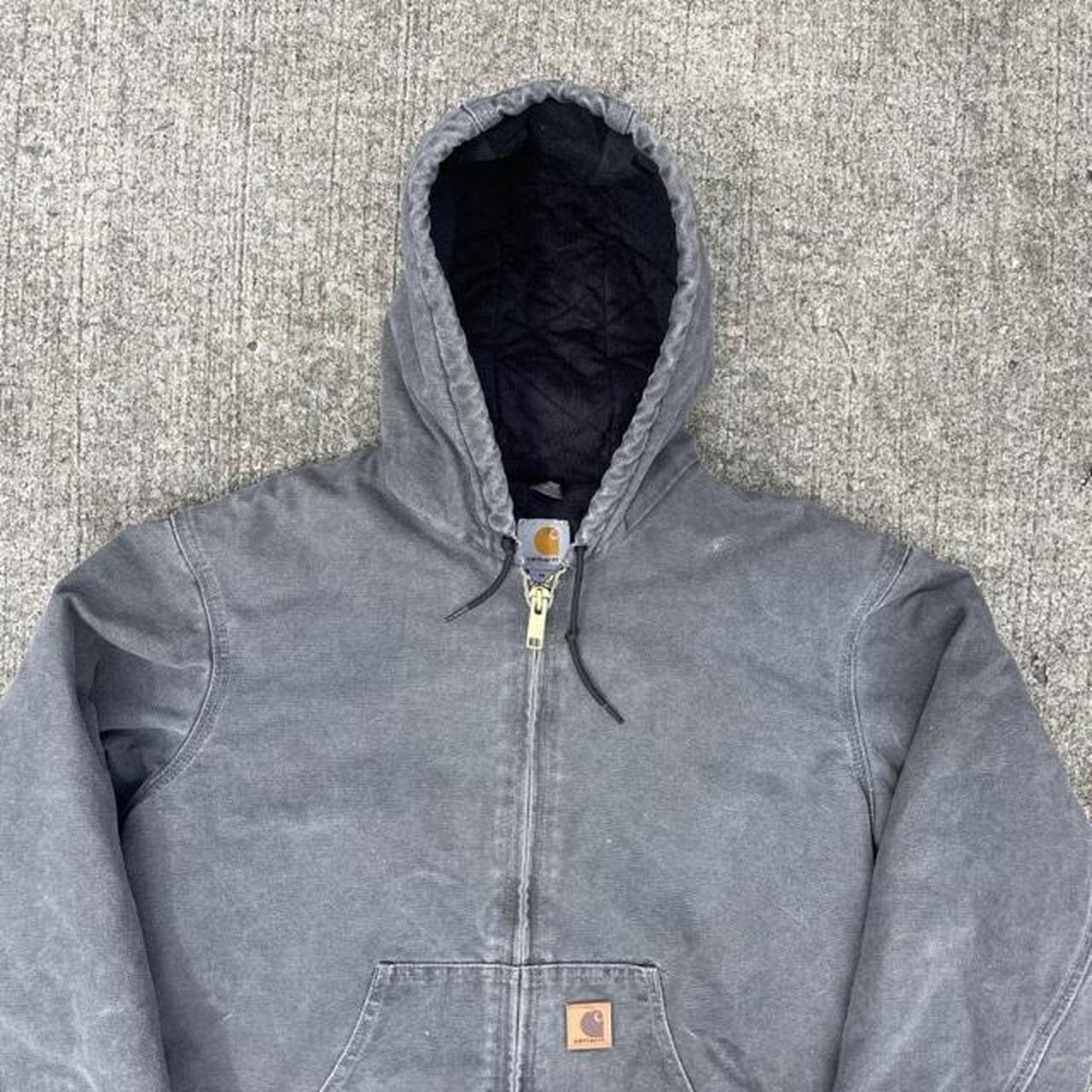 Pre-Owned Vintage Carhartt Faded Grey Hooded Jacket Extra Large